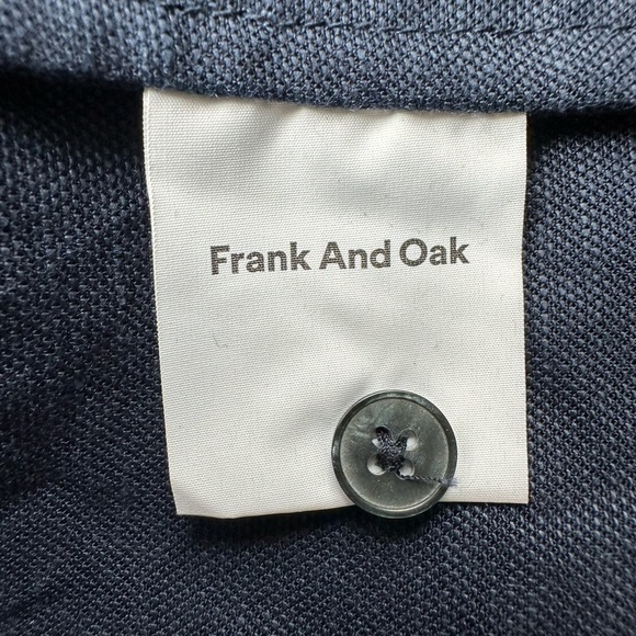 Frank and Oak Navy Blue Button Down Ruffle Sun Dress Sleeveless Size Medium - Picture 13 of 15